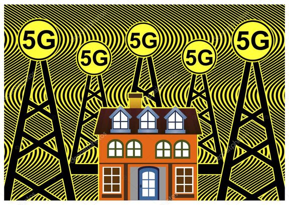 Wohnraum mit abstrahierten elektromagnetischen Feldern