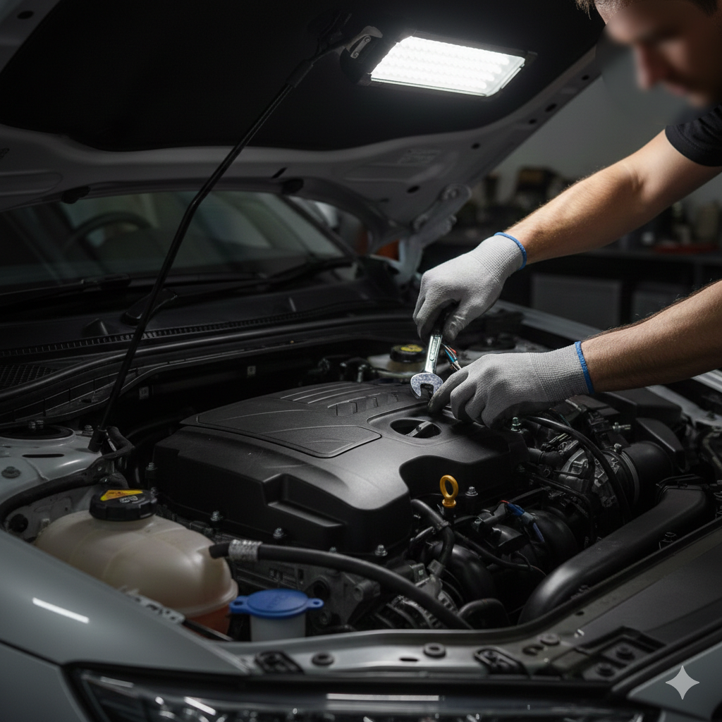 Kraftstoffleitung mit montiertem Ring am Fahrzeug